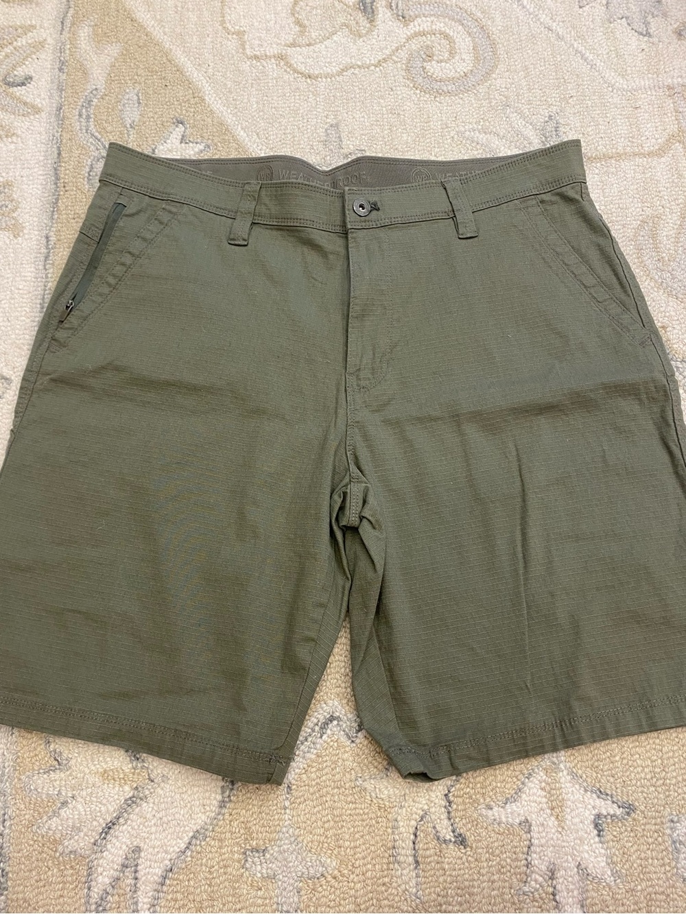 WP Weatherproof Men's Stretch Ripstop Trail Utility Shorts Green 36